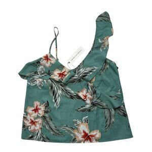 CUPCAKES AND CASHMERE *NEW* Gazelle Tank Bristol Blue Size XS Tropical Floral